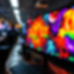 A vibrant NFT artwork displayed on a digital screen