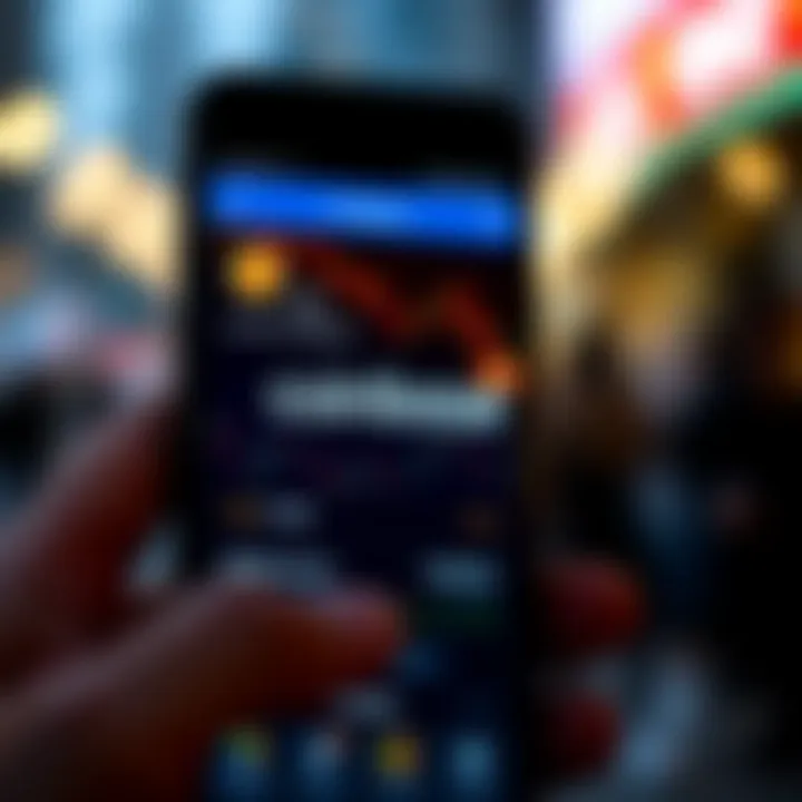 Close-up of a smartphone displaying the Coinbase app interface