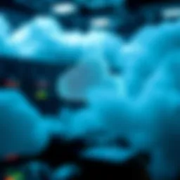 Conceptual representation of cloud mining technology