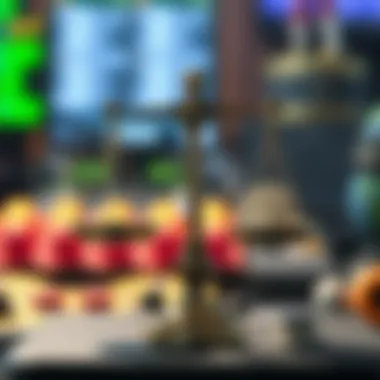 A balance scale weighing risks and opportunities in crypto gaming