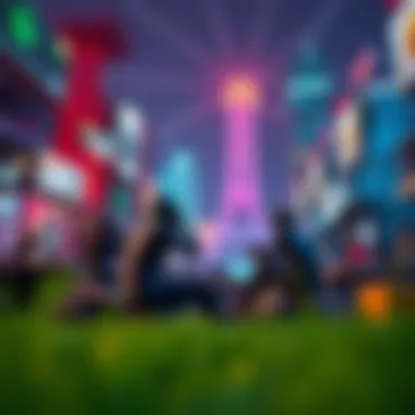 A virtual world showcasing play-to-earn mechanics