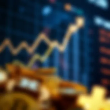 Growth Trends in Cryptocurrency Market An upward trend graph indicating cryptocurrency growth