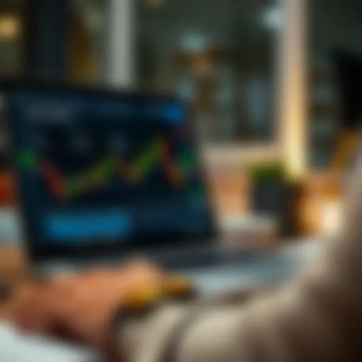Engaging with Cryptocurrency Trading Platforms A modern laptop displaying cryptocurrency trading platforms