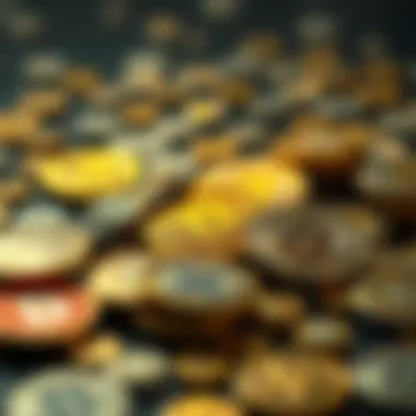 A digital representation of various non-fungible tokens