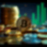 Visual representation of top cryptocurrency coins