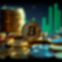 Visual representation of top cryptocurrency coins