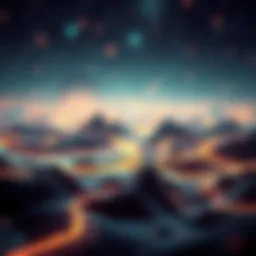 A futuristic digital landscape representing cryptocurrency innovation