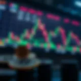 Stylized graphic of cryptocurrency trading