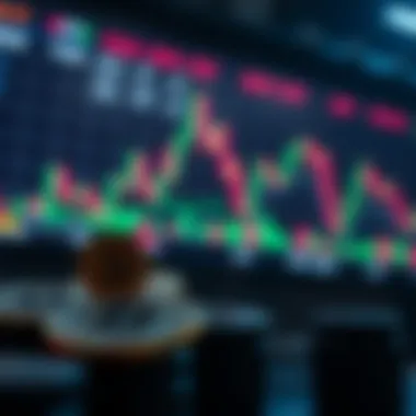 Stylized graphic of cryptocurrency trading