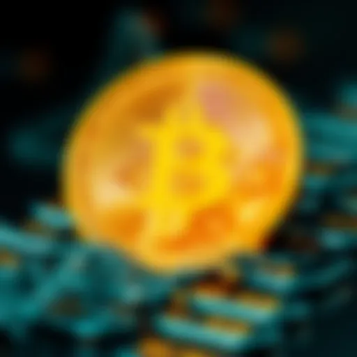 A conceptual representation of gold-backed cryptocurrencies merging traditional gold with digital assets