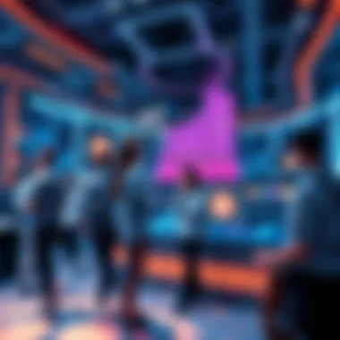 Social Dynamics in the Metaverse An illustration depicting social interactions within a metaverse platform.