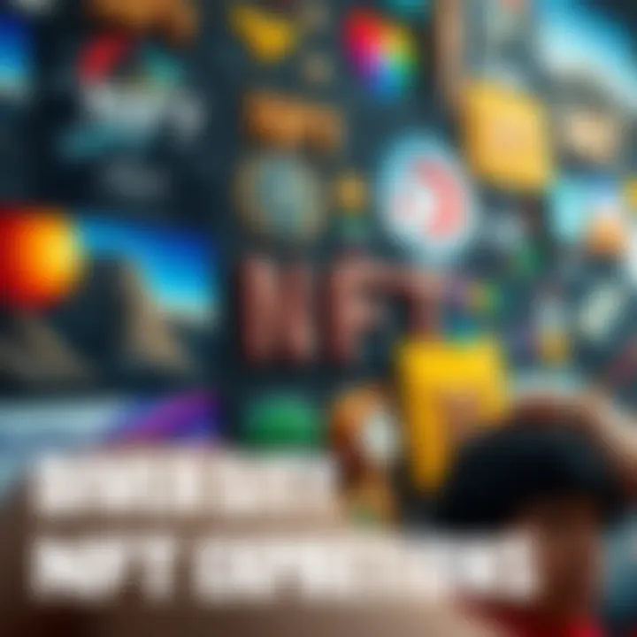 A collage showcasing various NFT artworks from different artists