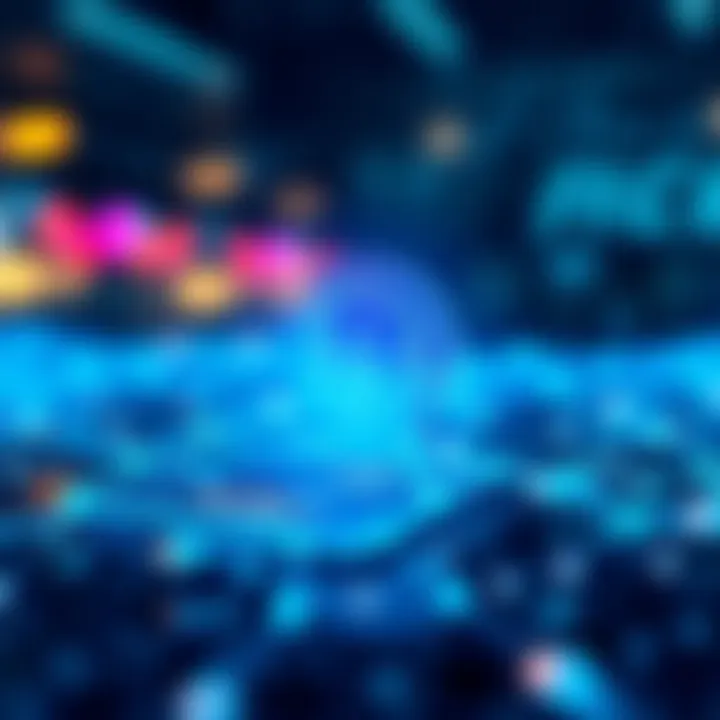 An abstract representation of blockchain technology powering breaking apps.