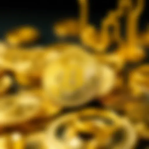 A digital representation of gold coins symbolizing wealth and security in cryptocurrency.
