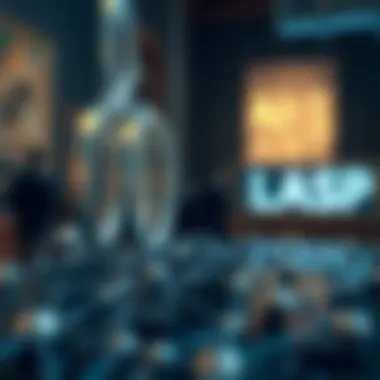 Blockchain in the Art Market Illustration depicting blockchain technology in the art market