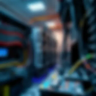 Advanced Mining Rig Technology A well-organized mining rig showcasing advanced hardware and technology