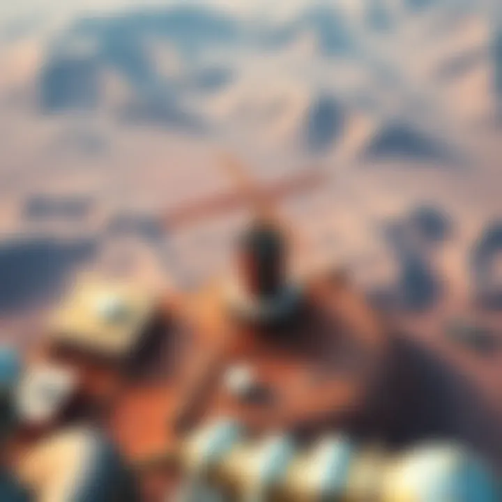 Aerial view of a Helium mining hotspot location with antennas