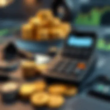 Conceptual image of investment management tools