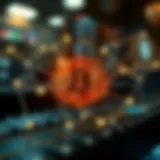 Blockchain technology representation with digital connections