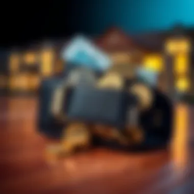 Illustration of a digital wallet containing various cryptocurrencies