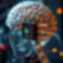 Conceptual illustration of brain chip technology