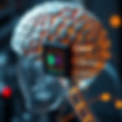 Conceptual illustration of brain chip technology