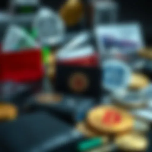Visual representation of various online wallets for cryptocurrency