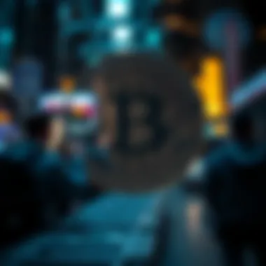 Conceptual art representing the societal impacts of cryptocurrencies.