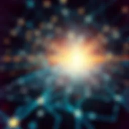 A futuristic blockchain network illustration