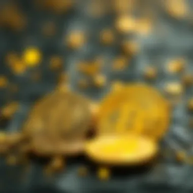 Gold vs Cryptocurrency A digital representation of the relationship between gold and cryptocurrencies