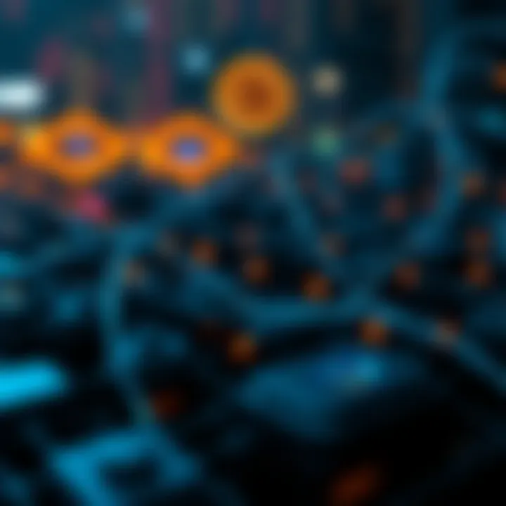 Visual representation of blockchain technology in action