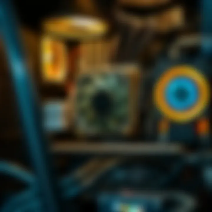 Hardware Components of a Mining Rig A detailed view of a cryptocurrency mining rig showcasing its hardware components.