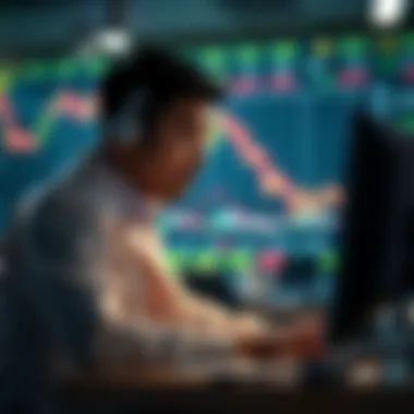 Informed Trading Decisions through Candlestick Analysis Trader making informed decisions using candlestick insights