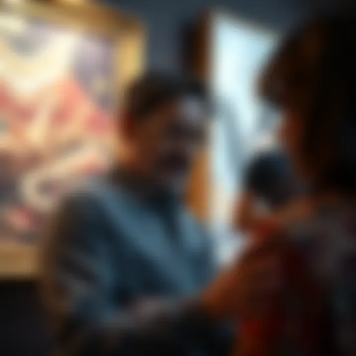 Art collector engaging with digital art platform