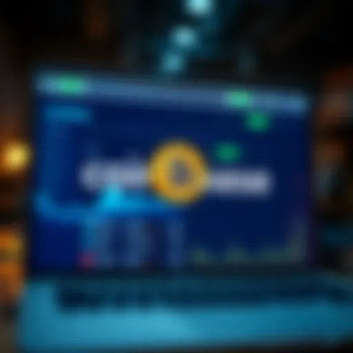 Visual representation of Coinbase's user interface