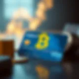 An illustration of a credit card and cryptocurrency symbols