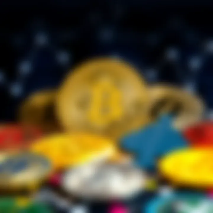 Diverse Web 3 Crypto Coins Illustration showcasing various Web 3 crypto coins